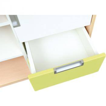 Wickelkommode Quadro, Ahorn, Fronten limone-weiss