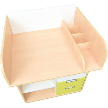 Wickelkommode Quadro, Ahorn, Fronten limone-weiss