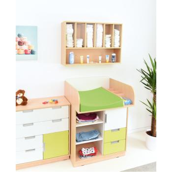 Wickelkommode Quadro, Ahorn, Fronten limone-weiss