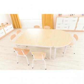 Flüstertischplatte PLUS, halbrund, Diagonale 120 cm - beige