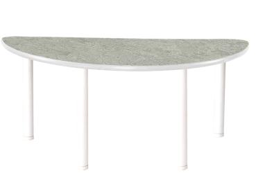 Flüstertischplatte PLUS, halbrund, Diagonale 120 cm - grau