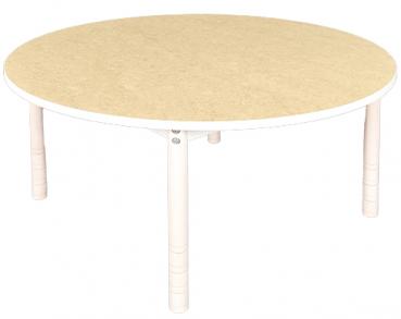 Runde Tischbeine mit Höhenverstellung 58-70 cm, 4 Stck., weiss gebeizt