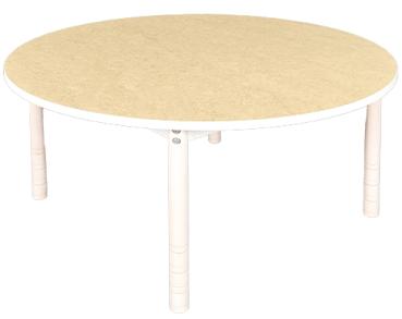 Runde Tischbeine mit Höhenverstellung 58-70 cm, 4 Stck., weiss gebeizt
