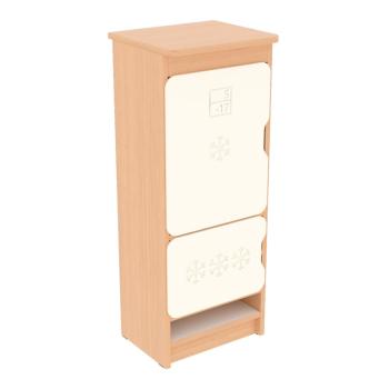Küche Quadro - Kühlschrank, Ahorn Jylland - hellelfenbein