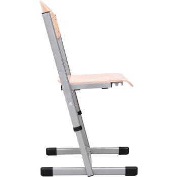 Schüler-Kufenstuhl T, hvstb. 4-6, SH 38-46 cm - alufarben - Buche