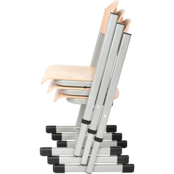 Schüler-Kufenstuhl T, hvstb. 4-6, SH 38-46 cm - alufarben - Buche