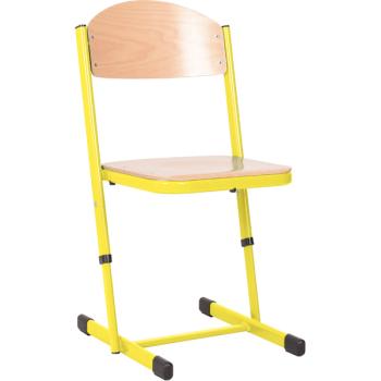 Stuhl TS, höhenverstellbar 3-4, Sitzhöhe 35-38 cm, für Tischhöhe 58-64 cm - gelb - Buche