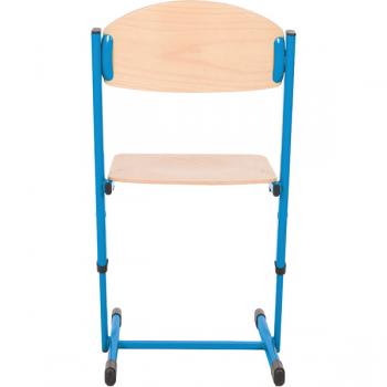 Stuhl TS, höhenverstellbar 5-6, Sitzhöhe 43-46 cm, für Tischhöhe 70-76 cm - blau - Buche