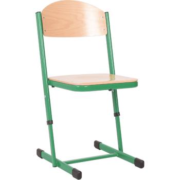 Stuhl TS, höhenverstellbar 5-6, Sitzhöhe 43-46 cm, für Tischhöhe 70-76 cm - grün - Buche