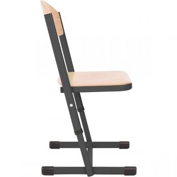 Stuhl TS, höhenverstellbar 5-6, Sitzhöhe 43-46 cm, für Tischhöhe 70-76 cm - schwarz - Buche