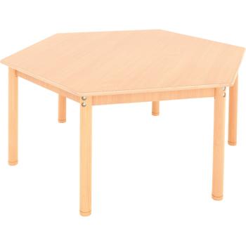 HPL-beschichtete Tischplatte, 6eckig