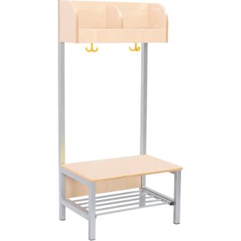 Garderobe Flexi 2 mit Gestell, Fachbreite: 28 cm, Sitzhöhe: 26 cm, Ahorn