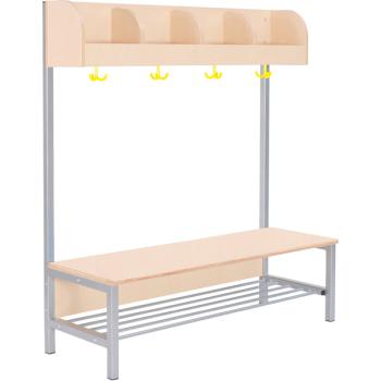 Garderobe Flexi 4 mit Gestell, Fachbreite: 28 cm, Sitzhöhe: 26 cm, Ahorn