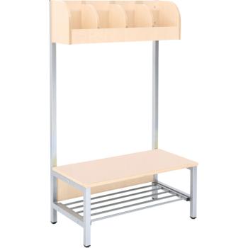 Garderobe Flexi 4 mit Gestell, Sitzhöhe: 26 cm, Fachbreite: 18 cm, Ahorn
