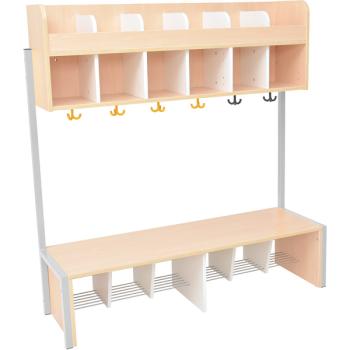 Garderobe Quadro 6 mit Gestell, Sitzhöhe 26 cm, Ahorn