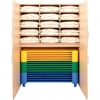 Schrank B für 15 Kindergartenbetten, mit Türen