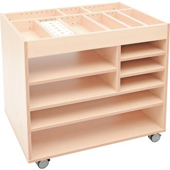 Regal für Bastelutensilien, auf Rollen, Ahorn