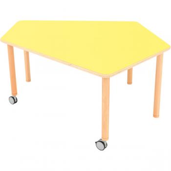 Flexi Tischplatte fünfeckig - HPL gelb