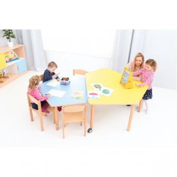 Flexi Tischplatte fünfeckig - HPL gelb