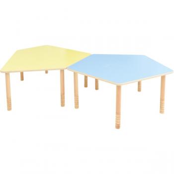 Flexi Tischplatte fünfeckig - HPL blau