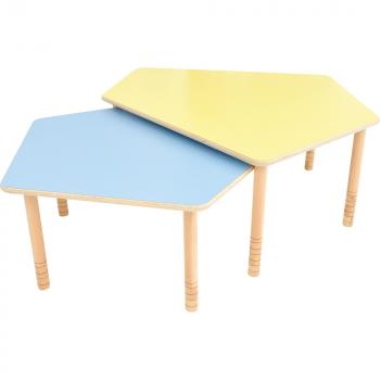 Flexi Tischplatte fünfeckig, klein - HPL Buche