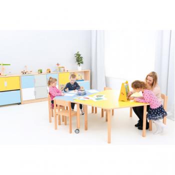 Flexi Tischplatte fünfeckig - HPL blau