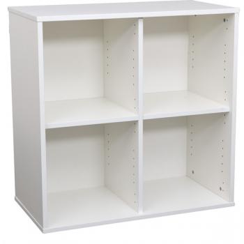 Quadro - Aufsatzregal M, mit Trennwand, B 79, weiss