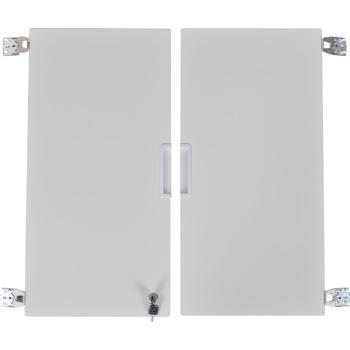 Quadro - Türenpaar mittelgross, 180°, abschliessbar, zur Korpusbefestigung - grau