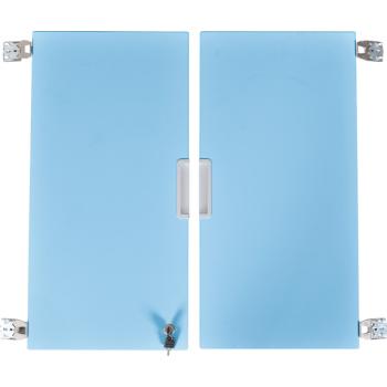 Quadro - Türenpaar mittelgross, 180°, abschliessbar, zur Korpusbefestigung - hellblau