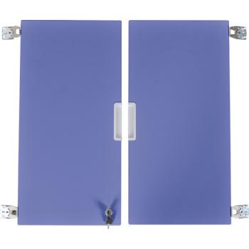 Quadro - Türenpaar mittelgross, 180°, abschliessbar, zur Korpusbefestigung - blau