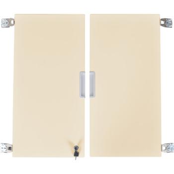 Quadro - Türenpaar mittelgross, 180°, abschliessbar, zur Korpusbefestigung - beige
