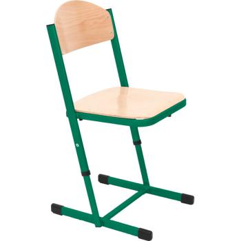 Stuhl TS, höhenverstellbar 6-7, Sitzhöhe 46-51 cm, für Tischhöhe 76-82 cm - grün - Buche