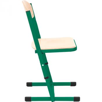 Stuhl TS, höhenverstellbar 6-7, Sitzhöhe 46-51 cm, für Tischhöhe 76-82 cm - grün - Buche