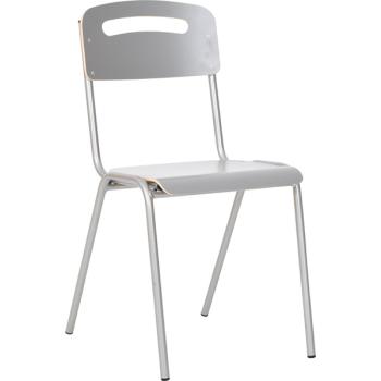 Stuhl H 6, Sitzhöhe 46 cm, für Tischhöhe 76 cm - grau