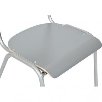 Stuhl H 6, Sitzhöhe 46 cm, für Tischhöhe 76 cm - grau