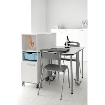 Stuhl H 6, Sitzhöhe 46 cm, für Tischhöhe 76 cm - grau