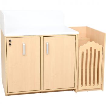 Windeleimerschrank, abschliessbar, Birke (ohne Arbeitsplatte)