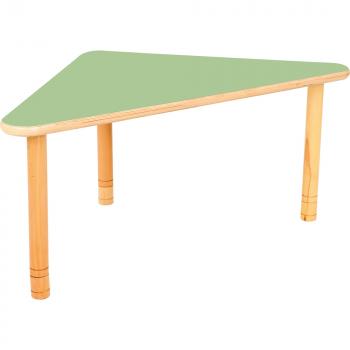 Dreieckiger Tisch Flexi, höhenverstellbar 58-76 cm, grün