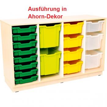 Quadro - Schrank M für Kunststoffbehälter, B 138, weiss, vierreihig