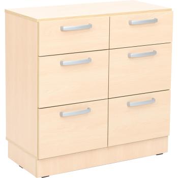 Grande - Schrank M, T 48, mit 6 Schubladen - Ahorn