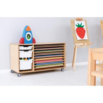 Flexi Regal für Papier bis B2, auf Rollen