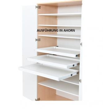 Quadro Hochschrank, H 199, mit ausziehbaren Böden, Türen weiss - weiss