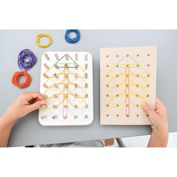 Good Wood Geoboard Montessori, weiss