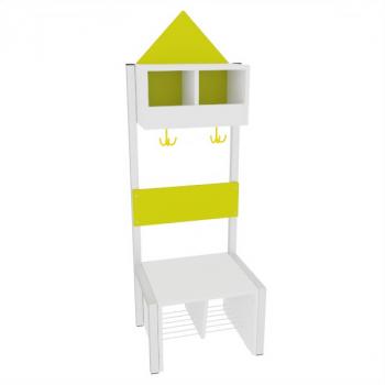 Garderobe Häuschen 2 mit Gestell, Fachbreite: 21 cm, Sitzhöhe: 34,5 cm, weiss, limone