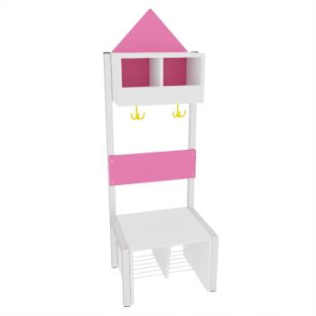 Garderobe Häuschen 2 mit Gestell, Fachbreite: 30 cm, Sitzhöhe: 34,5 cm, weiss, flieder