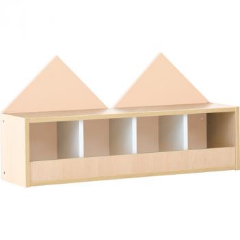 Garderobenregal Häuschen 4, Fachbreite: 21 cm, Ahorn, beige