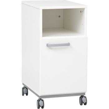 Grande Schreibtischrollschrank A, T 50, H 76 - weiss