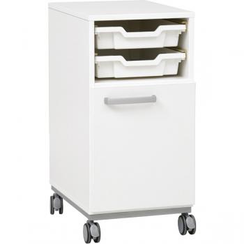 Grande Schreibtischrollschrank A, T 50, H 76 - weiss