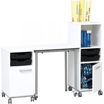 Grande Schreibtischrollschrank B, Ordnerfach vorn, T 50, H 111 - weiss