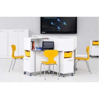 Grande Schreibtischrollschrank C, Ordnerfach seitlich, T 70, H 111 - weiss